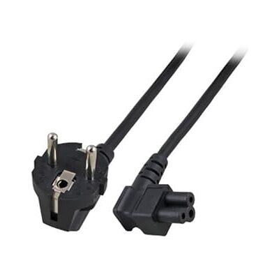 ACT AK5409 3-polige CEE7/7 C5 haakse stroomkabel type F voor laptoplader, C5 hoek ACT AK5409 3-polige CEE7/7 C5 haakse stroomkabel type F voor laptoplader, C5 hoek