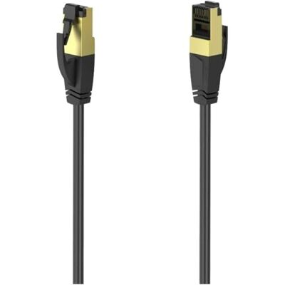 Hama Cat 8 netwerkkabel 3 m, Gigabit Ethernet tot 40 Gbps (RJ45, dubbel afgeschermd, gedraaid, halogeenvrij, vergulde connectoren, knikbescherming, ethernetkabel met kabelmantel Hama Cat 8 netwerkkabel 3 m, Gigabit Ethernet tot 40 Gbps (RJ45, dubbel afgeschermd, gedraaid, halogeenvrij, vergulde connectoren, knikbescherming, ethernetkabel met kabelmantel
