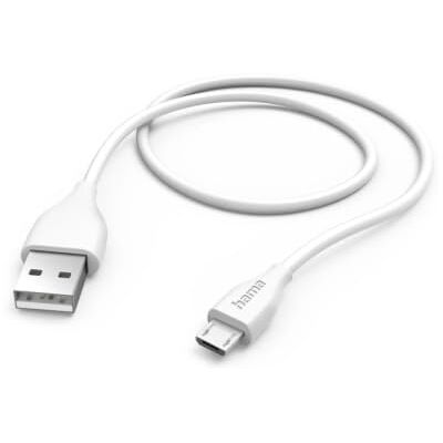 Hama Micro-USB-kabel (USB-A 2.0 mannelijk/micro-USB, snelle gegevensoverdrachtkabel, 480 Mbit/s, 1,5 m, voor Samsung Galaxy, PS4 controller, Huawei, Kindle, Nokia, Sony, LG, Xiaomi) wit Hama Micro-USB-kabel (USB-A 2.0 mannelijk/micro-USB, snelle gegevensoverdrachtkabel, 480 Mbit/s, 1,5 m, voor Samsung Galaxy, PS4 controller, Huawei, Kindle, Nokia, Sony, LG, Xiaomi) wit
