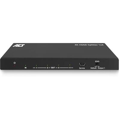 ACT AC7832 HDMI splitter 4K 1x4, 3840x2160@60Hz, HDCP 1.4, EDID management, digitale display, winkels ACT AC7832 HDMI splitter 4K 1x4, 3840x2160@60Hz, HDCP 1.4, EDID management, digitale display, winkels