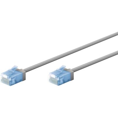 goobay 74227 patchkabel slim / ultra flexibel RJ45 CAT 6A U/UTP CU/dunne ethernetkabel met korte stekkers / 10 Gbit/s LSZH knikbescherming grijs 10 m goobay 74227 patchkabel slim / ultra flexibel RJ45 CAT 6A U/UTP CU/dunne ethernetkabel met korte stekkers / 10 Gbit/s LSZH knikbescherming grijs 10 m