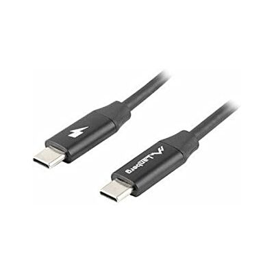 Lanberg USB-C kabel (stekker naar stekker, 1 m), zwart Lanberg USB-C kabel (stekker naar stekker, 1 m), zwart