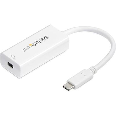 StarTech . com USB-C naar Mini DisplayPort 4K 60Hz adapterkabel USB 3.1 type-C naar Mini DP kabel USB Type-C naar mDP converter wit (CDP2MDP) StarTech . com USB-C naar Mini DisplayPort 4K 60Hz adapterkabel USB 3.1 type-C naar Mini DP kabel USB Type-C naar mDP converter wit (CDP2MDP)