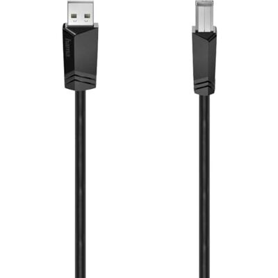 Hama USB 2.0 USB-A stekker, USB-B-stekker, 1,50 m, zwart Hama USB 2.0 USB-A stekker, USB-B-stekker, 1,50 m, zwart