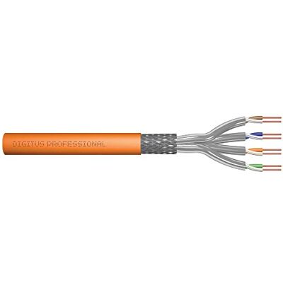 Digitus 25 m Cat 7 netwerkkabel S-FTP (PiMF) Simplex BauPVO Dca LSZH halogeenvrij 1200 MHz koper AWG 23/1 PoE+ compatibel LAN-kabel installatiekabel ethernetkabel oranje Digitus 25 m Cat 7 netwerkkabel S-FTP (PiMF) Simplex BauPVO Dca LSZH halogeenvrij 1200 MHz koper AWG 23/1 PoE+ compatibel LAN-kabel installatiekabel ethernetkabel oranje