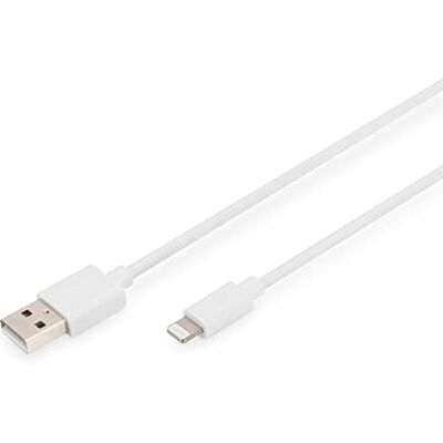 Digitus USB-A naar Lightning MFI C89, gegevens en oplaadkabel 2 m, wit, 5 V, 2,4 A Digitus USB-A naar Lightning MFI C89, gegevens en oplaadkabel 2 m, wit, 5 V, 2,4 A