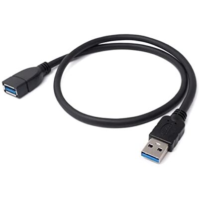 SYSTEM-S USB 3.0 kabel 50 cm type A stekker naar bus adapter zwart SYSTEM-S USB 3.0 kabel 50 cm type A stekker naar bus adapter zwart