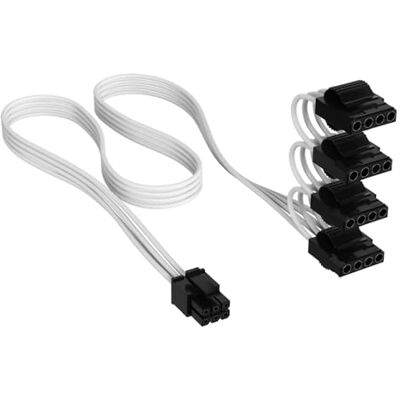 Corsair Apparaatvoedingskabel (PATA) met individuele ommanteling type 4 Elite Premium (4 connectoren) 750 mm, kabelkammen met laag profiel, drielaags paracord-design, zwart Corsair Apparaatvoedingskabel (PATA) met individuele ommanteling type 4 Elite Premium (4 connectoren) 750 mm, kabelkammen met laag profiel, drielaags paracord-design, zwart