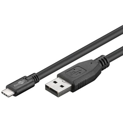 goobay 55468 USB 2.0 kabel USB C naar USB A, zwart, 1,8 m lengte goobay 55468 USB 2.0 kabel USB C naar USB A, zwart, 1,8 m lengte
