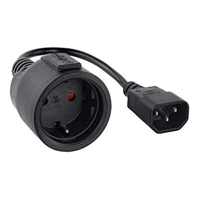 NANOCABLE 10.22.0902 Voedingsadapterkabel voor SAIS C14 stekker naar CEE7 vrouwelijke connector, 50 cm, zwart NANOCABLE 10.22.0902 Voedingsadapterkabel voor SAIS C14 stekker naar CEE7 vrouwelijke connector, 50 cm, zwart