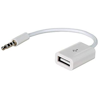 AKYGA AK-AD 24 adapterkabel Mini Jack 3,5 mm naar USB-aansluiting, wit AKYGA AK-AD 24 adapterkabel Mini Jack 3,5 mm naar USB-aansluiting, wit