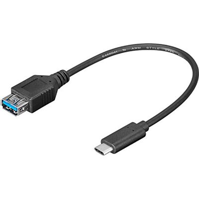 goobay 67894 USB-C-aansluiting op USB A, zwart, 0,2 m lengte goobay 67894 USB-C-aansluiting op USB A, zwart, 0,2 m lengte