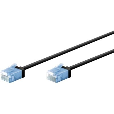 goobay 74240 patchkabel, slim/ultra flexibel, RJ45 CAT 6A U/UTP CU/dunne ethernetkabel met korte connectoren, 10 Gbit/s, LSZH, knikbescherming, zwart, 7,5 m goobay 74240 patchkabel, slim/ultra flexibel, RJ45 CAT 6A U/UTP CU/dunne ethernetkabel met korte connectoren, 10 Gbit/s, LSZH, knikbescherming, zwart, 7,5 m