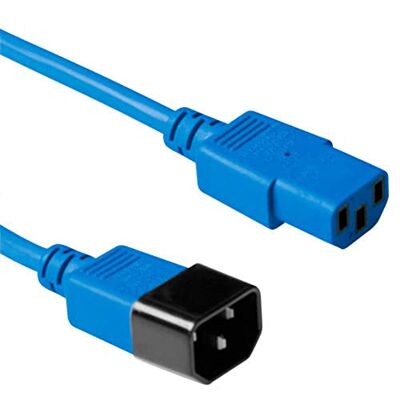 ACT AK5424 netsnoer voor koude apparaten C13 naar C14 0,3 m, IEC stekker naar bus 3-polige verlengkabel blauw ACT AK5424 netsnoer voor koude apparaten C13 naar C14 0,3 m, IEC stekker naar bus 3-polige verlengkabel blauw