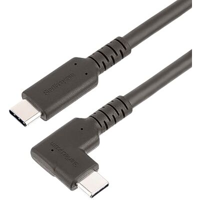 StarTech .com Robuuste USB-C-kabel, 1 m, rechte hoek, USB 3.2 Gen 2 (10 Gbps), complete USB-C naar C gegevensoverdrachtkabel, Alt DP 4K 60Hz, 100W PD USB-C kabel 90°/hoek (RUSB31CC1MBR) StarTech .com Robuuste USB-C-kabel, 1 m, rechte hoek, USB 3.2 Gen 2 (10 Gbps), complete USB-C naar C gegevensoverdrachtkabel, Alt DP 4K 60Hz, 100W PD USB-C kabel 90°/hoek (RUSB31CC1MBR)