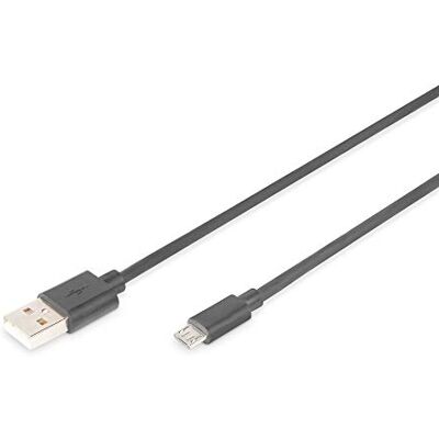 Digitus USB 2.0-kabel 1,8 m USB A naar type Micro B 480 Mbit/s aansluitkabel voor computers, laptops, hubs, smartphones zwart Digitus USB 2.0-kabel 1,8 m USB A naar type Micro B 480 Mbit/s aansluitkabel voor computers, laptops, hubs, smartphones zwart