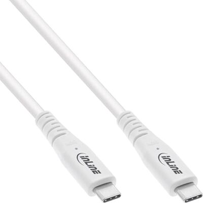 InLine USB4 kabel, 240 W, USB-C naar USB-C, PD 3.1, 40 Gbit/s, 8K @ 60 Hz, Thunderbolt 3 voor monitoren, harde schijven, grafische kaarten, smartphones en meer, 1 m, wit, 35901W InLine USB4 kabel, 240 W, USB-C naar USB-C, PD 3.1, 40 Gbit/s, 8K @ 60 Hz, Thunderbolt 3 voor monitoren, harde schijven, grafische kaarten, smartphones en meer, 1 m, wit, 35901W