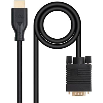 NANOCABLE 10.15.4602 VGA/M naar HDMI/M converterkabel, zwart, 1,8 m NANOCABLE 10.15.4602 VGA/M naar HDMI/M converterkabel, zwart, 1,8 m