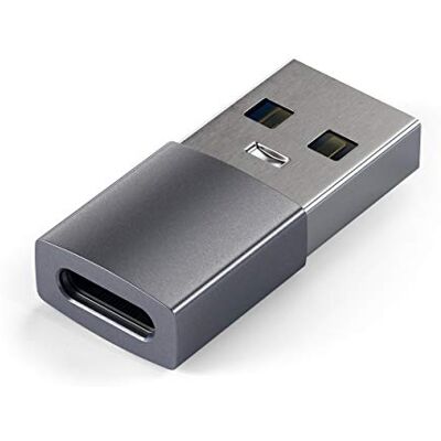 SATECHI USB-A naar USB-C adapter, 10 Gbps, opladen 15 W, spacegrijs Ontworpen voor CarPlay, Mac en Windows-pc's en laptops, ultrasnelle overdracht, compacte USB-C-conversie SATECHI USB-A naar USB-C adapter, 10 Gbps, opladen 15 W, spacegrijs Ontworpen voor CarPlay, Mac en Windows-pc's en laptops, ultrasnelle overdracht, compacte USB-C-conversie