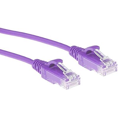 ACT CAT6 netwerkkabel, U/UTP LSZH 3,8 mm dunne LAN-kabel flexibele ethernetkabel zonder haak met RJ45-stekker voor gebruik in datacenters 0,5 m paars DC9300 ACT CAT6 netwerkkabel, U/UTP LSZH 3,8 mm dunne LAN-kabel flexibele ethernetkabel zonder haak met RJ45-stekker voor gebruik in datacenters 0,5 m paars DC9300
