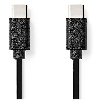 NEDIS USB-kabel USB 2.0 USB Type-C™ connector USB Type-C™ connector 480 Mbps 60 W vernikkeld 1 m rond pvc zwart plastic zak NEDIS USB-kabel USB 2.0 USB Type-C™ connector USB Type-C™ connector 480 Mbps 60 W vernikkeld 1 m rond pvc zwart plastic zak