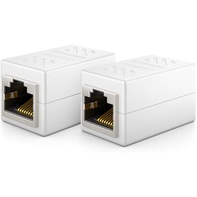 deleyCON 2 x CAT6 koppeling kabelconnector netwerkkabel patchkabel ethernetkabel modulaire adapter afgeschermd 2 x bus RJ45 DSL LAN wit deleyCON 2 x CAT6 koppeling kabelconnector netwerkkabel patchkabel ethernetkabel modulaire adapter afgeschermd 2 x bus RJ45 DSL LAN wit
