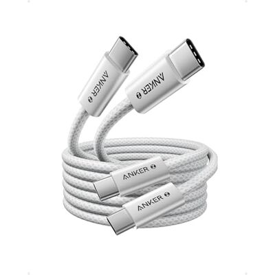 Anker Zolo USB-C naar USB-C kabel, 240 W, snel opladen (2 stuks) Gevlochten en stofdichte dunne connector voor iPhone 17 16 ProMax, MacBook/iPad/Galaxy S24 (2 x 1,8 m kabel) Anker Zolo USB-C naar USB-C kabel, 240 W, snel opladen (2 stuks) Gevlochten en stofdichte dunne connector voor iPhone 17 16 ProMax, MacBook/iPad/Galaxy S24 (2 x 1,8 m kabel)