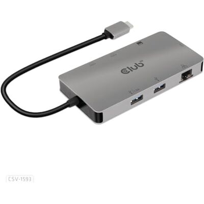 Club 3D USB 3.2 GEN1 USB 3.2 Gen1 Type-C 8-in-1 hub PD opladen, CSV-1593 Club 3D USB 3.2 GEN1 USB 3.2 Gen1 Type-C 8-in-1 hub PD opladen, CSV-1593