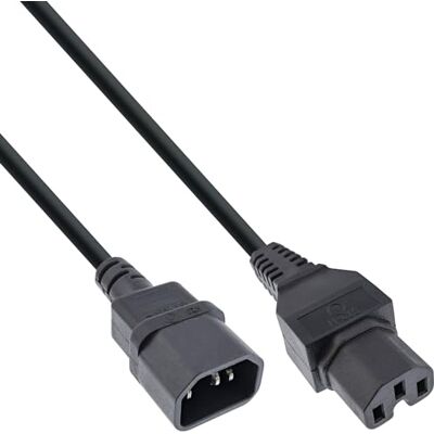 InLine Verlengkabel C15 naar bus C14 0,5 m zwart 16811E InLine Verlengkabel C15 naar bus C14 0,5 m zwart 16811E