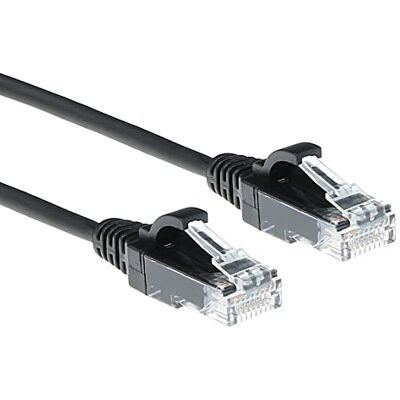 ACT CAT6 U/UTP LSZH netwerkkabel dun, 3,8 mm flexibel, zonder haken met RJ45-stekker voor gebruik in datacenters, 7 m, zwart DC9907 ACT CAT6 U/UTP LSZH netwerkkabel dun, 3,8 mm flexibel, zonder haken met RJ45-stekker voor gebruik in datacenters, 7 m, zwart DC9907
