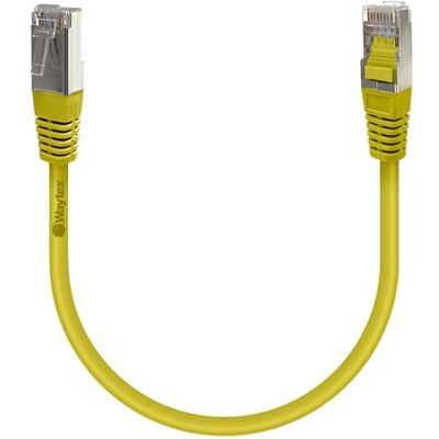 Waytex 33802 Ethernet-kabel, RJ45, Cat 6a, S/FTP, 500 MHz, afgeschermd, 100% koper, LSZH, halogeenvrij, compatibel met pc, printer, box, router, netwerkswitch, gameconsoles, tv, 0,5 m, geel Waytex 33802 Ethernet-kabel, RJ45, Cat 6a, S/FTP, 500 MHz, afgeschermd, 100% koper, LSZH, halogeenvrij, compatibel met pc, printer, box, router, netwerkswitch, gameconsoles, tv, 0,5 m, geel