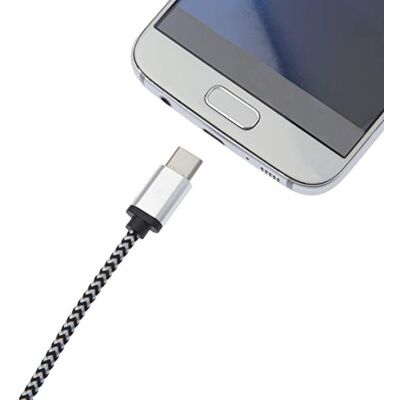 APM ISUIM 900039, Câble USB 3.1 USB-C/USB-C, M/M, Gaine Nylon, Noir Et Blanc, 1M APM ISUIM 900039, Câble USB 3.1 USB-C/USB-C, M/M, Gaine Nylon, Noir Et Blanc, 1M