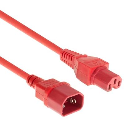 ACT AK5335 netsnoer voor hete apparaten, C14-stekker naar C15-stekker, 3 m, rood ACT AK5335 netsnoer voor hete apparaten, C14-stekker naar C15-stekker, 3 m, rood