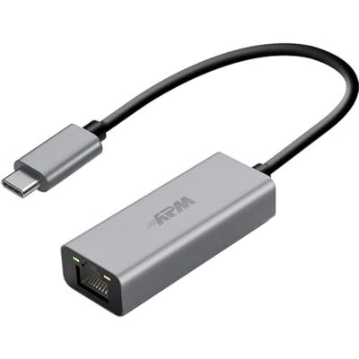 APM , 560360, USB-C/RJ45-adapter, 10/100/1000, M/F, zwart APM , 560360, USB-C/RJ45-adapter, 10/100/1000, M/F, zwart