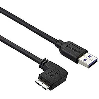 StarTech .com Slim Micro USB 3.0 kabel 1 m linkshoekige USB-A naar Micro-B kabel USB 3.1 Gen 1 (5 Gbps) M/M (USB3AU1MLS) StarTech .com Slim Micro USB 3.0 kabel 1 m linkshoekige USB-A naar Micro-B kabel USB 3.1 Gen 1 (5 Gbps) M/M (USB3AU1MLS)