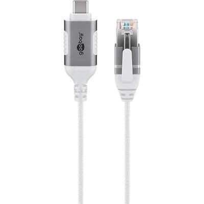 goobay Câble fin USB-C 3.1 vers RJ45 Ethernet CAT 6 Câble adaptateur/Connexion Internet filaire stable avec routeur/commutateur réseau/Adaptateur USB vers RJ45/1 Gbits/1,5 mètres/Blanc / 74386 goobay Câble fin USB-C 3.1 vers RJ45 Ethernet CAT 6 Câble adaptateur/Connexion Internet filaire stable avec routeur/commutateur réseau/Adaptateur USB vers RJ45/1 Gbits/1,5 mètres/Blanc / 74386