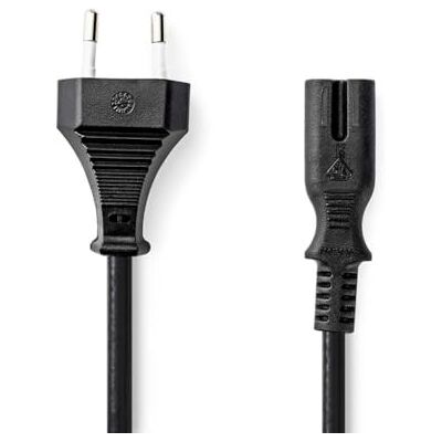NEDIS Stroomkabel Eurostekker IEC-320-C7 0,50 m recht 2 x 0,75 mm² koper plat nikkel H03VVH2-F 2 x 0,75 mm² PVC Netstekker: Euro/type C (CEE 7/16) netvoeding NEDIS Stroomkabel Eurostekker IEC-320-C7 0,50 m recht 2 x 0,75 mm² koper plat nikkel H03VVH2-F 2 x 0,75 mm² PVC Netstekker: Euro/type C (CEE 7/16) netvoeding