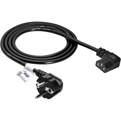 AKYGA AK-PC-02C netsnoer voor pc, monitor, printer, beamer, gameconsole, 3-polige haakse stroomkabel IEC C13 EU CEE 7/7, 1,5 m, koelapparaatkabel zwart, Cu 100% koper, 3 x 0,75 mm2 HQ AKYGA AK-PC-02C netsnoer voor pc, monitor, printer, beamer, gameconsole, 3-polige haakse stroomkabel IEC C13 EU CEE 7/7, 1,5 m, koelapparaatkabel zwart, Cu 100% koper, 3 x 0,75 mm2 HQ