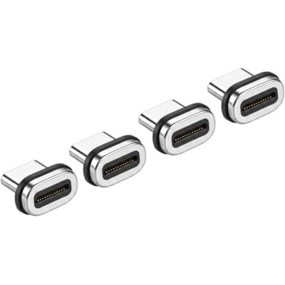 blicadijo USB-C magnetische reserveadapter 3 x 240 W 80 Gbps 8K 24 Pin 4 stuks vervangende adapters, snel opladen, 240 W, overdracht 80 Gbps, 8K, 24 pins, tinkleur, plug & play, universeel blicadijo USB-C magnetische reserveadapter 3 x 240 W 80 Gbps 8K 24 Pin 4 stuks vervangende adapters, snel opladen, 240 W, overdracht 80 Gbps, 8K, 24 pins, tinkleur, plug & play, universeel