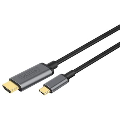 Digitus USB 3.2 Gen1 adapterkabel 1,8 m USB C naar HDMI type A (male) 5 Gbit/s monitorkabel zwart Digitus USB 3.2 Gen1 adapterkabel 1,8 m USB C naar HDMI type A (male) 5 Gbit/s monitorkabel zwart