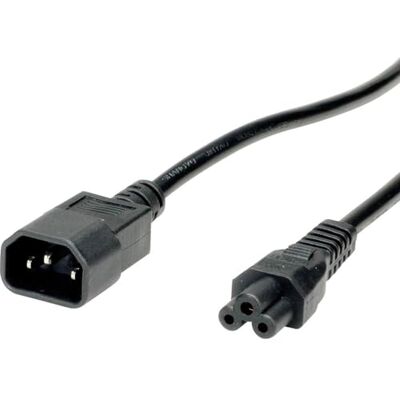 Value Netsnoer IEC 320/C14 stekker C5 bus zwart 1,8 m Value Netsnoer IEC 320/C14 stekker C5 bus zwart 1,8 m
