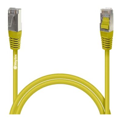 Waytex 32061 Ethernet-kabel, RJ45, Cat5e, FTP 100 MHz, kleur: afgeschermd, compatibel met PC, router, modem, switch, gameconsoles, TV, netwerkversterker, 1 m, geel Waytex 32061 Ethernet-kabel, RJ45, Cat5e, FTP 100 MHz, kleur: afgeschermd, compatibel met PC, router, modem, switch, gameconsoles, TV, netwerkversterker, 1 m, geel