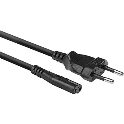 ACT Stroomkabel C7-1,49 m Euro C7 netsnoer Type C Europese stekker naar C7 stekker voor kleine apparaten PS4/PS5, tv, printer AC3300 ACT Stroomkabel C7-1,49 m Euro C7 netsnoer Type C Europese stekker naar C7 stekker voor kleine apparaten PS4/PS5, tv, printer AC3300