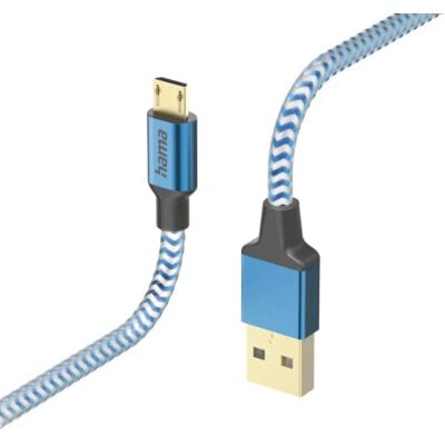 Hama Reflective Micro-USB-kabel (USB-A 2.0 mannelijk naar micro-USB oplaadkabel en gegevensoverdrachtkabel, aluminium stekker, reflecterende kabel, anti-verdraaiing, gevlochten nylon ommanteling, 1,5 Hama Reflective Micro-USB-kabel (USB-A 2.0 mannelijk naar micro-USB oplaadkabel en gegevensoverdrachtkabel, aluminium stekker, reflecterende kabel, anti-verdraaiing, gevlochten nylon ommanteling, 1,5
