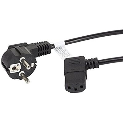 Lanberg CA-C13C-12CC-0018-BK CEE 7/7 Shuko stekker op Iec 320 C13 hoekbus VDE, 1,8 m zwart Lanberg CA-C13C-12CC-0018-BK CEE 7/7 Shuko stekker op Iec 320 C13 hoekbus VDE, 1,8 m zwart