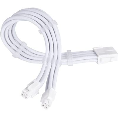 Silverstone SST-PP07E-EPS8W-V2 Super flexibele stroomverlengkabel, 1 x EPS12V 8-polig (4+4), wit Silverstone SST-PP07E-EPS8W-V2 Super flexibele stroomverlengkabel, 1 x EPS12V 8-polig (4+4), wit