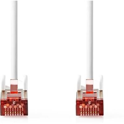 NEDIS Netwerkkabel categorie 6, RJ45-stekker, RJ45-stekker, S/FTP, 2 m, rond, LSZH, wit, etiket NEDIS Netwerkkabel categorie 6, RJ45-stekker, RJ45-stekker, S/FTP, 2 m, rond, LSZH, wit, etiket