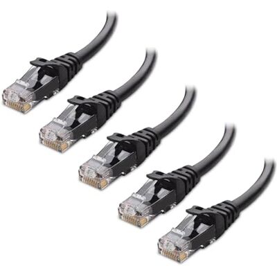 Cable Matters 5 stuks Cat6 ethernetkabel met beschermkap (Cat6-kabel, Cat6-kabel) 1,5 m in zwart Cable Matters 5 stuks Cat6 ethernetkabel met beschermkap (Cat6-kabel, Cat6-kabel) 1,5 m in zwart