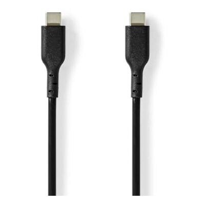 NEDIS USB kabel USB 2.0 USB-C connector USB-C stekker 240W 480Mbps vernikkeld 2m rond PVC zwart label NEDIS USB kabel USB 2.0 USB-C connector USB-C stekker 240W 480Mbps vernikkeld 2m rond PVC zwart label