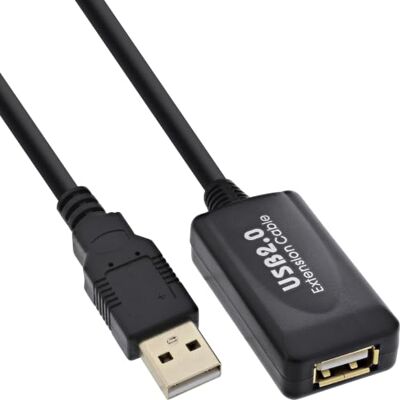 InLine 34605I actieve verlengkabel USB 2.0 met signaalversterker "Repeater" stekker A op bus A, 5 m, zwart InLine 34605I actieve verlengkabel USB 2.0 met signaalversterker "Repeater" stekker A op bus A, 5 m, zwart